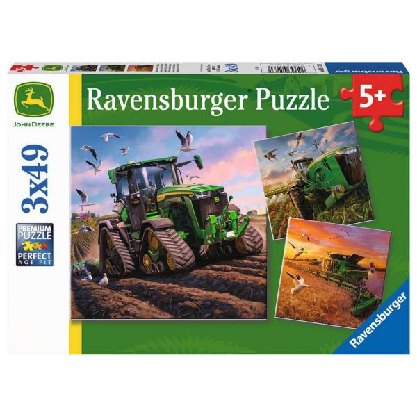 Puzzles 3 x 49 pièces : Les saisons, John Deere - Ravensburger-05173