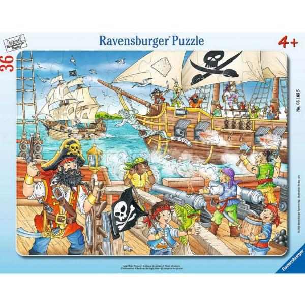 Puzzle cadre 36 pièces : L'attaque des pirates - Ravensburger-061655