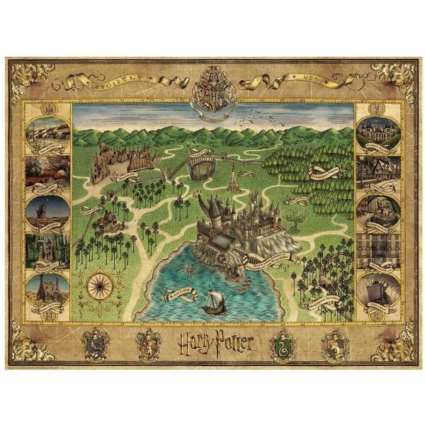 Puzzle 1500 pièces : La carte de Poudlard - Ravensburger-16599