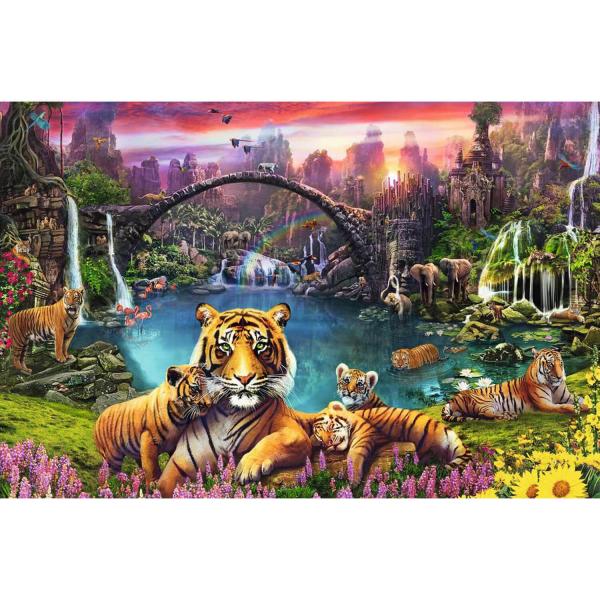 Puzzle 3000 pièces : Tigres au lagon - Ravensburger-16719