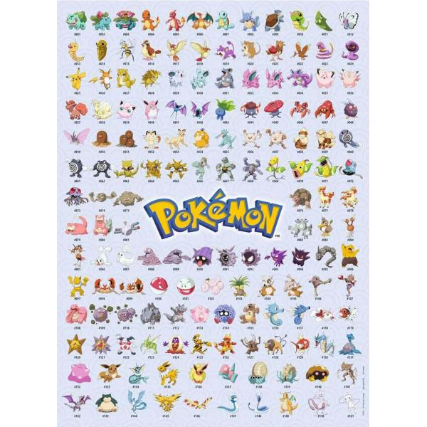 500 Teile Puzzle: Pokédex der ersten Generation - Pokémon - Ravensburger-147816