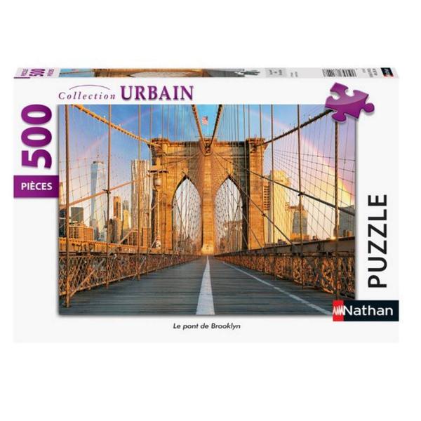 Puzzle 500 pièces - Urbain : Le pont de Brooklyn - Nathan-Ravensburger-87124