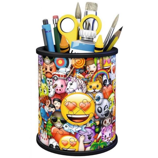 Puzzle 3D 54 pièces : Pot à crayons emoji - Ravensburger-112173