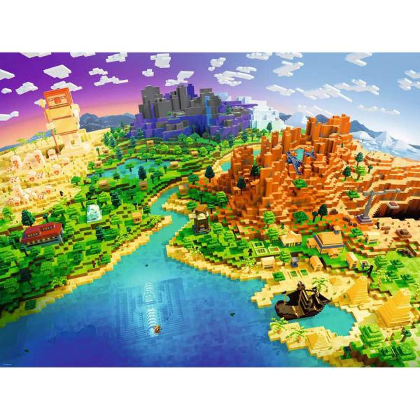 Puzzle 1500 pièces : Le monde de Minecraft - Ravensburger-17189