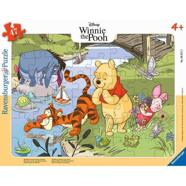 Puzzle cadre 47 pièces : Découvre la nature avec Winnie l'ourson - Ravensburger-05671