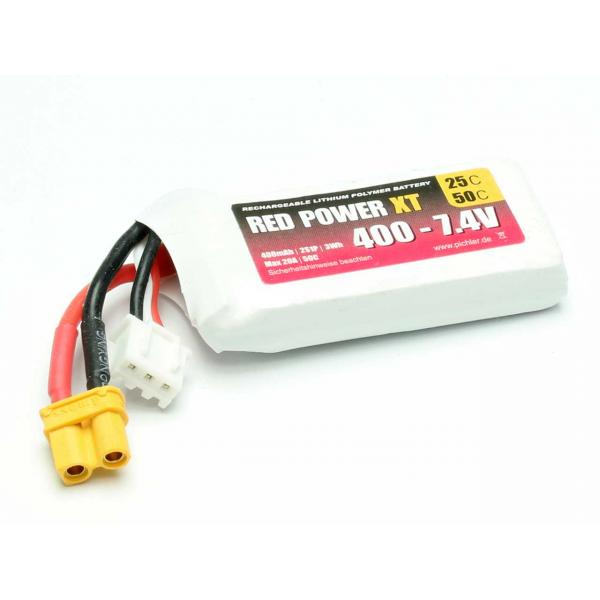 Batterie Lipo RED POWER XT 2S 400mAh 7.4V XT30 - 15401