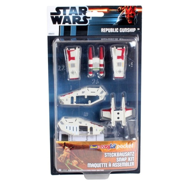 Maquette Star Wars : Easy Kit : Republic Gunship rouge et blanc - Revell-00655