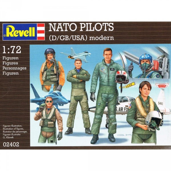 Figurines Pilotes de chasse OTAN : USA, Allemagne, Grande-Betagne - Revell-02402