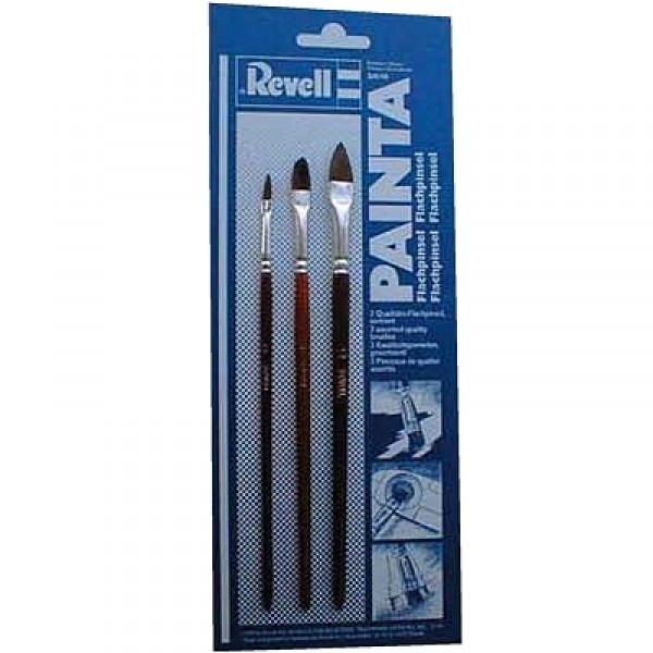 Pinceaux plats : Set de 3 - Revell-29610