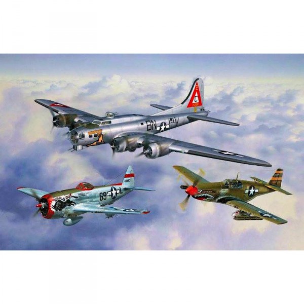 Maquettes avions : Flying Legends 8th USAAF : B-17G, P-47D et P-51B - Revell-05794