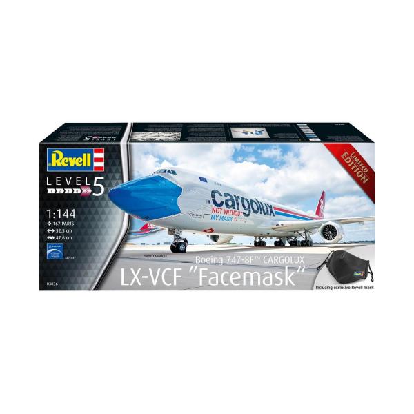 Maquette avion Boeing 747-8F : Cargolux LX-VCF " Facemask" - Revell-03836