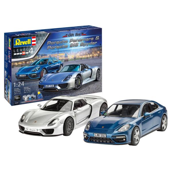 Coffret Maquettes Voitures :  Porsche Panamera et Porsche 918 Spyder - Revell-05681