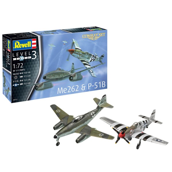 Maquettes avions : Messerschmitt Me262 & P-51B Mustang - Revell-03711