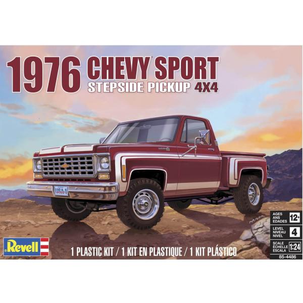 Maquette voiture : Chevy Sports Stepside Pickup 1976 - Revell-14486