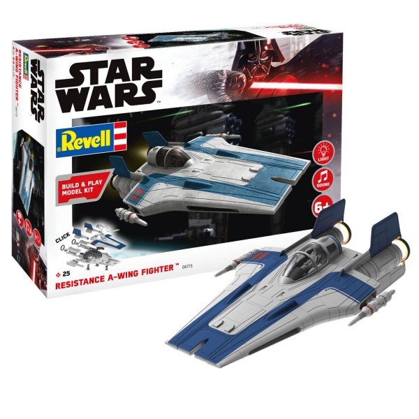 Maquette Star Wars : Build & Play : Resistance A-wing Fighter, Bleu - Revell-06773