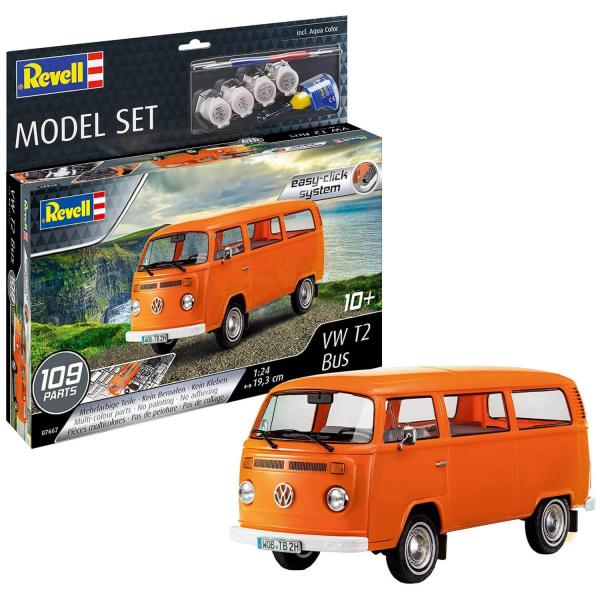 Maquette voiture : Model Set Easy-click  : VW T2 Bus - Revell-67667