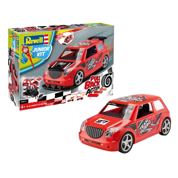 Maquette voiture : Junior Kit : Pull back Action : Voiture de rallye rouge - Revell-00831
