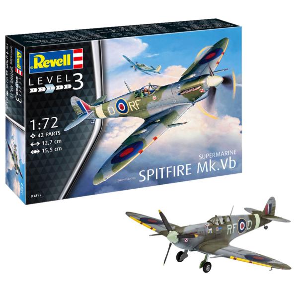 Maquette avion militaire : Spitfire Mk.Vb - Revell-3897