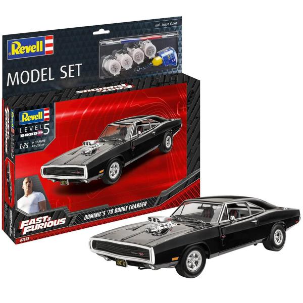 Maquette voiture : Model Set : Fast & Furious Dominics 1970 Dodge Charger - Revell-67693