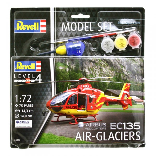 Maquette Hélicopètre : Model-Set : EC135 Air Glaciers - Revell-64986