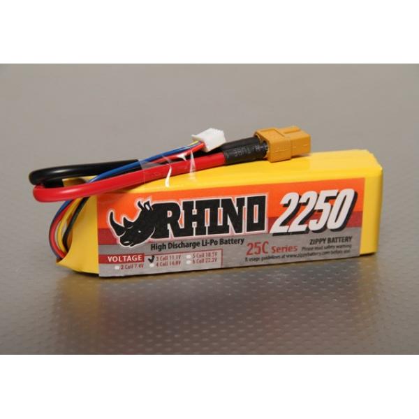 Lipoly Pack 2250mAh 3S 11.1v 25C Rhino - CHI-R2250-25-3