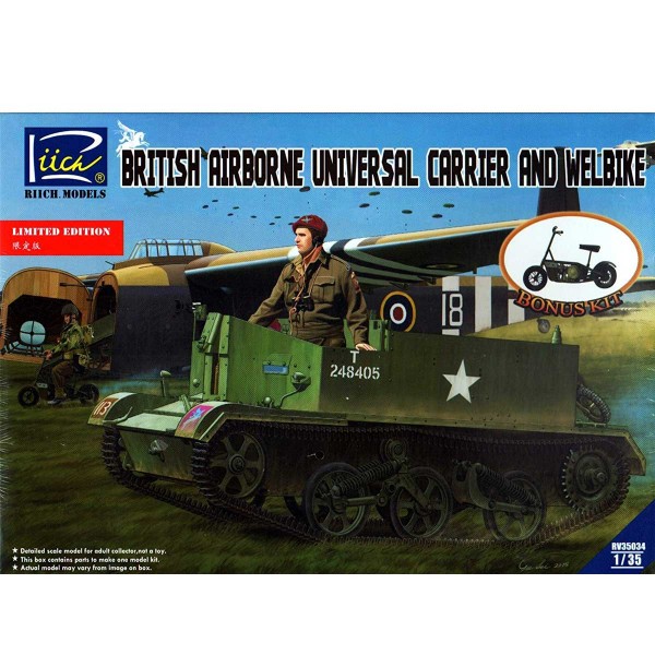 Maquette Véhicule Militaire : British Airborne Universal Carrier and Welbike - Richmodels-RIICH35034