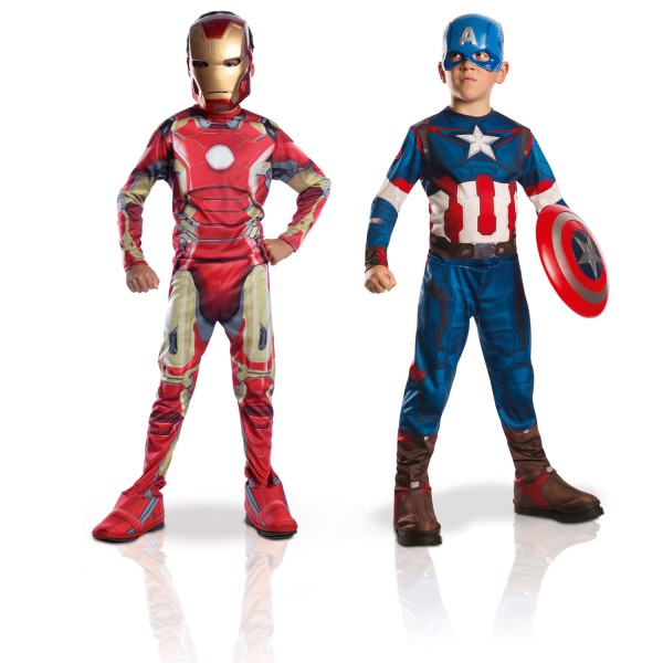 Boite Vitrine - Déguisement Captain America™ et Iron Man™ - Avengers 2 - Rubies-155014L