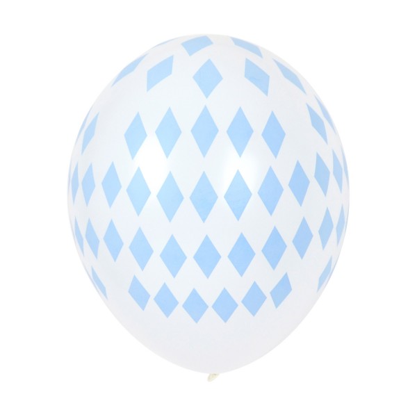 Lot de 5 ballons imprimés losanges bleu clair - MLD-BATATLOBLCL