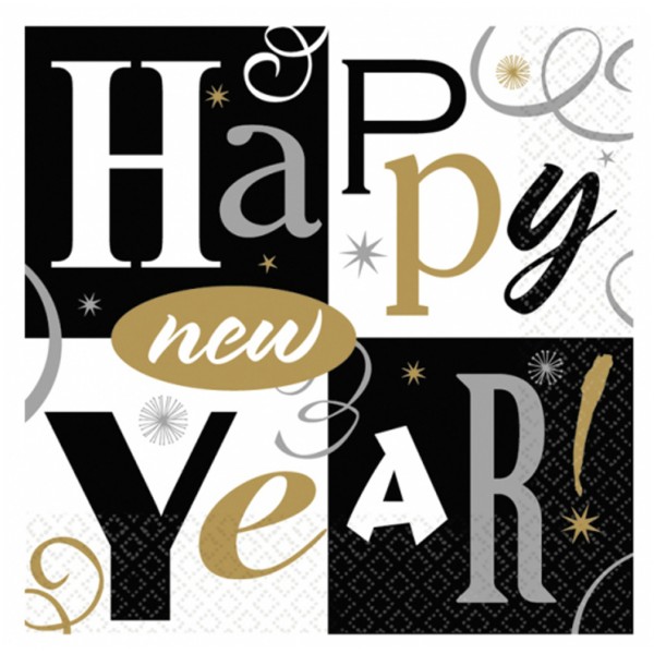 Serviettes Happy New Year x16 - 509928