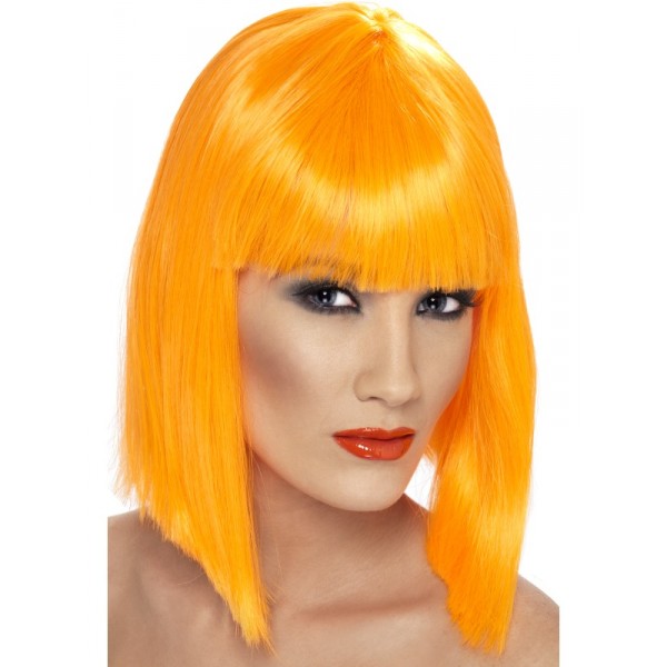 Perruque glam orange fluo - 42139