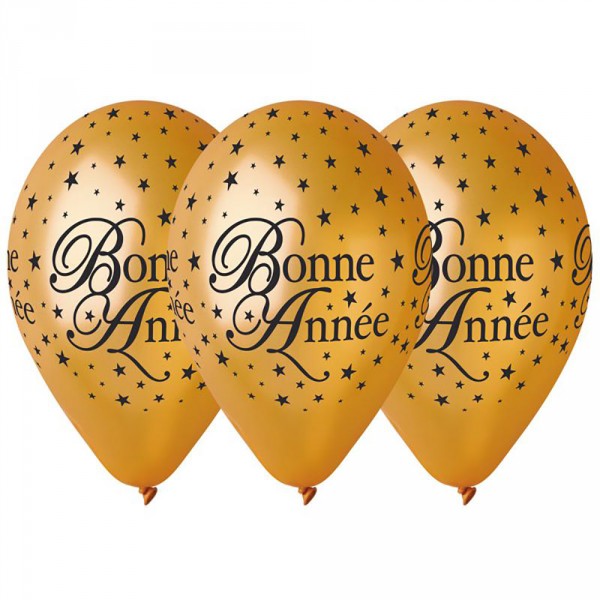 Ballon Latex Or - Bonne Année x50 - BA21465/OR