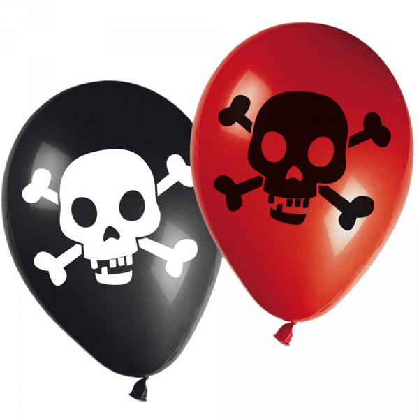 Ballons Latex Carte aux Trésor Pirate x8 - 81971