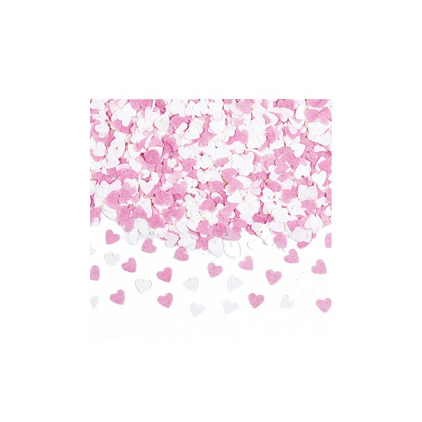 Confettis De Table Mini Coeurs Couleur Rose et Blanc - 37153