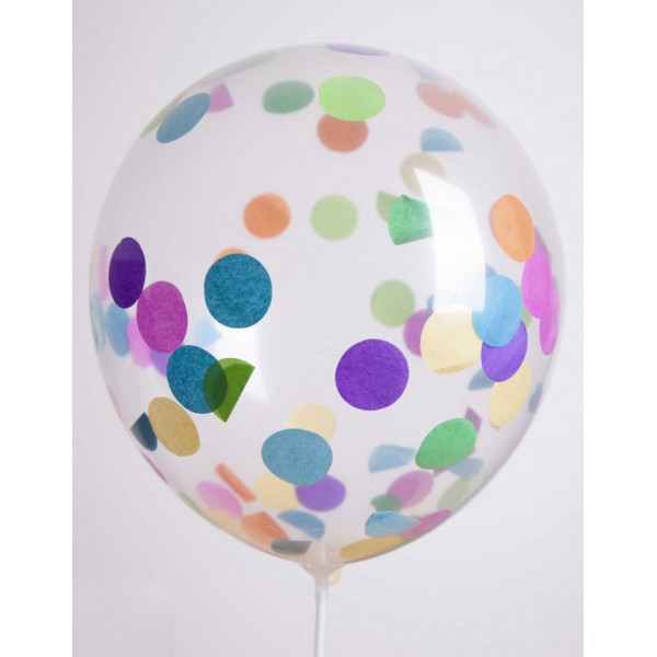 Ballons de Baudruche Confettis Multicolores x6 - 2610