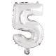 Miniature Ballon Aluminium 40 cm :  Chiffre 5 - Argent
