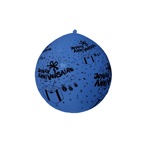 Ballon Bleu 1M - Joyeux Anniversaire - 0580BL