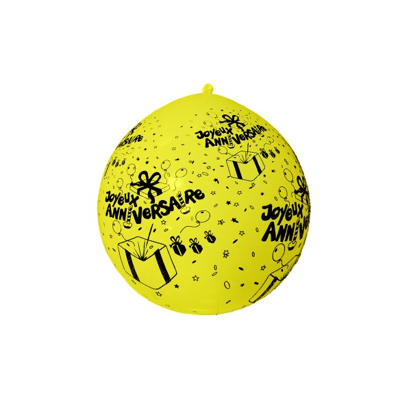 Ballon Jaune 1M - Joyeux Anniversaire - 0580JA