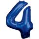 Miniature Ballon Aluminium 86 cm : Chiffre 4 - Bleu