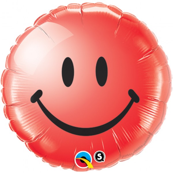 Ballon métallique smiley rouge - 29636