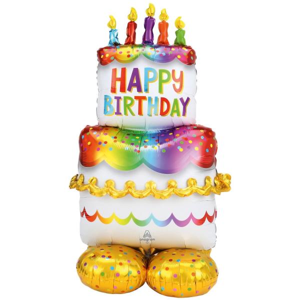 Ballon en aluminium : Gâteau d'anniversaire : 127 cm - 4244911