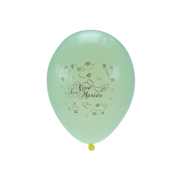Sachet De 10 Ballons Blanc ''Vive Les Mariés'' - 0559BL