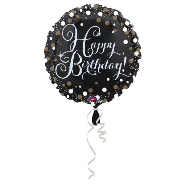 Ballon en aluminium rond : Happy birthday : 43 cm - 3406201