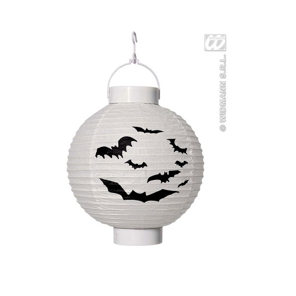 Lanterne Blanche Chauve Souris - décoration Halloween - 2464W-Chauve_souris