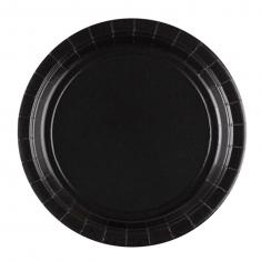 Assiettes rondes (23 cm) x 8 –  Noir