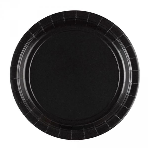 Assiettes rondes (23 cm) x 8 –  Noir - 55015-10-66