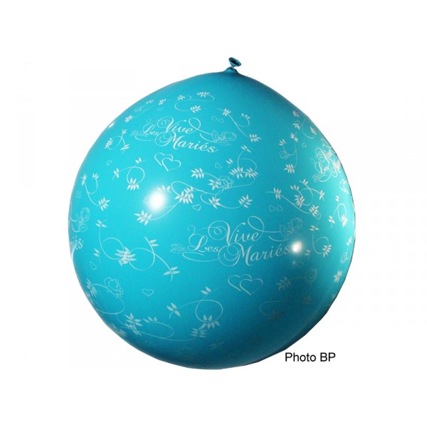 Ballon Turquoise 1M - Vive Les Mariés - 11975TU