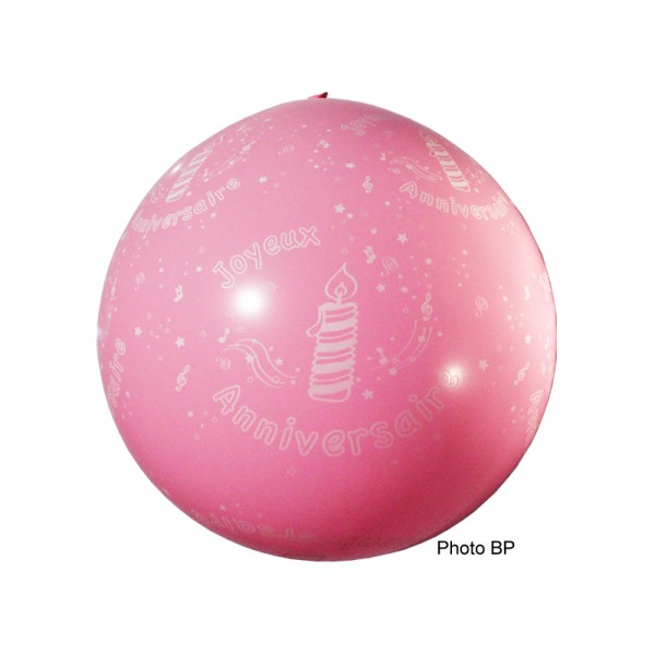 Ballon Rose 1M - Joyeux Anniversaire - 0580RO