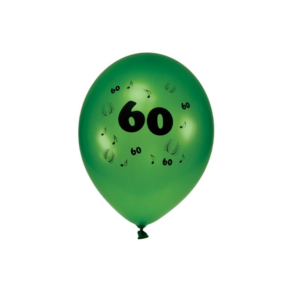 Sachet De 10 Ballons ''Chiffre 60'' Multicolores - 33502