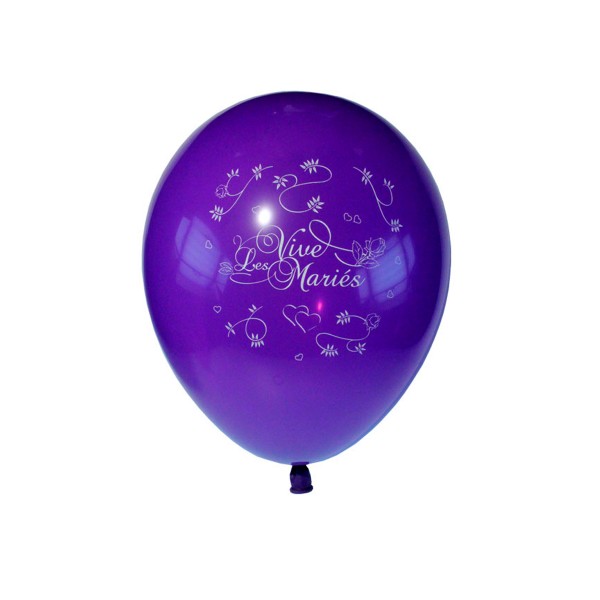 Sachet Ballons Violet - Vive Les Mariés x10 - 0559VI