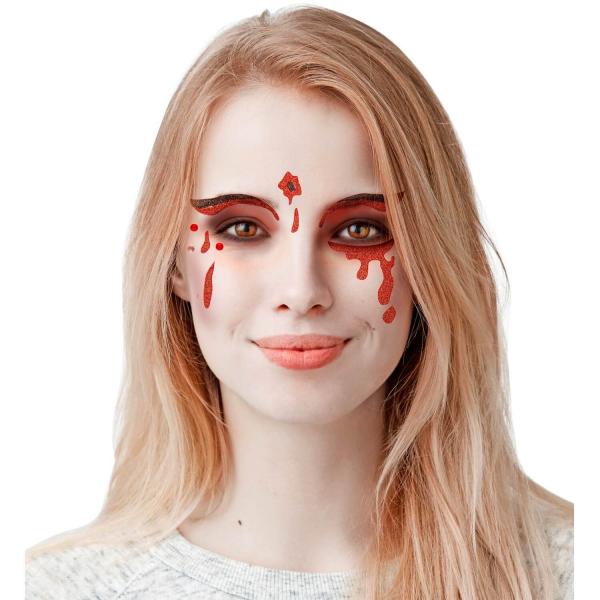 Tatouage décor art visage : Glitter adhésif Sang - 51962